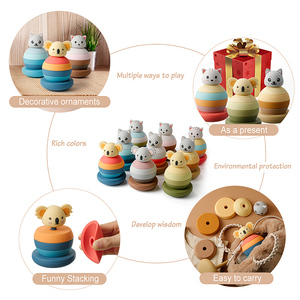 Çok renkler 6 katmanlar eğitici oyuncak istifleme tumbler roly poli hayvan istifleyici bebek erken eğitim için - Product Image 6