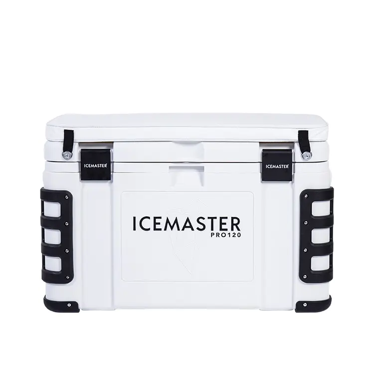 IceMaster Rugged 120L, caixa refrigeradora para cerveja branca de grande capacidade, alça rígida à prova de vazamento, 120L, ideal para peixes, venda por atacado