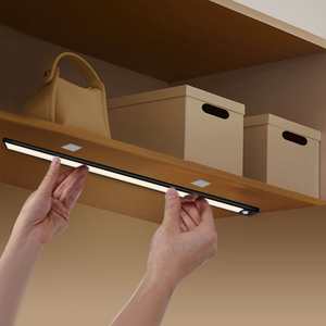 Thin Rechargeable <strong>LED</strong> Night Light Wireless Magnetic Wardrobe Light with Motion <strong>Sensor</strong> for under Cabinet <strong>Use</strong> in Kitchen - Product Image 1