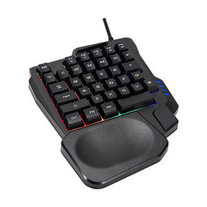 Keywin Factory <strong>Custom</strong> Hot Design Colorful LED Light Ergonomic One Handed Mini Gaming <strong>Keyboard</strong> 35 Keys Single Hand <strong>Keyboard</strong> OEM