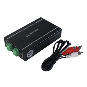 2 canales 100V entrada 1,3 V salida de línea convertidor de audio de aluminio para sistemas de altavoces de 100V