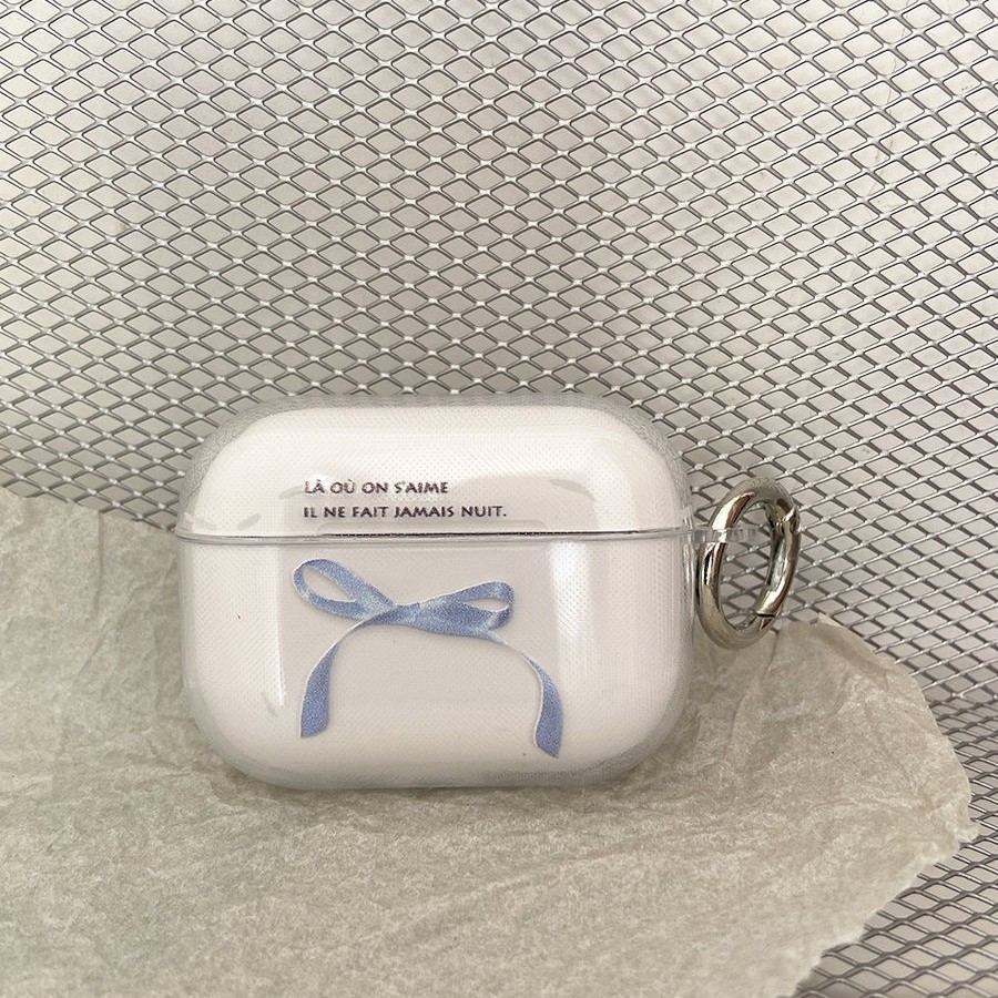 Transparent Blue Ribbon Ring