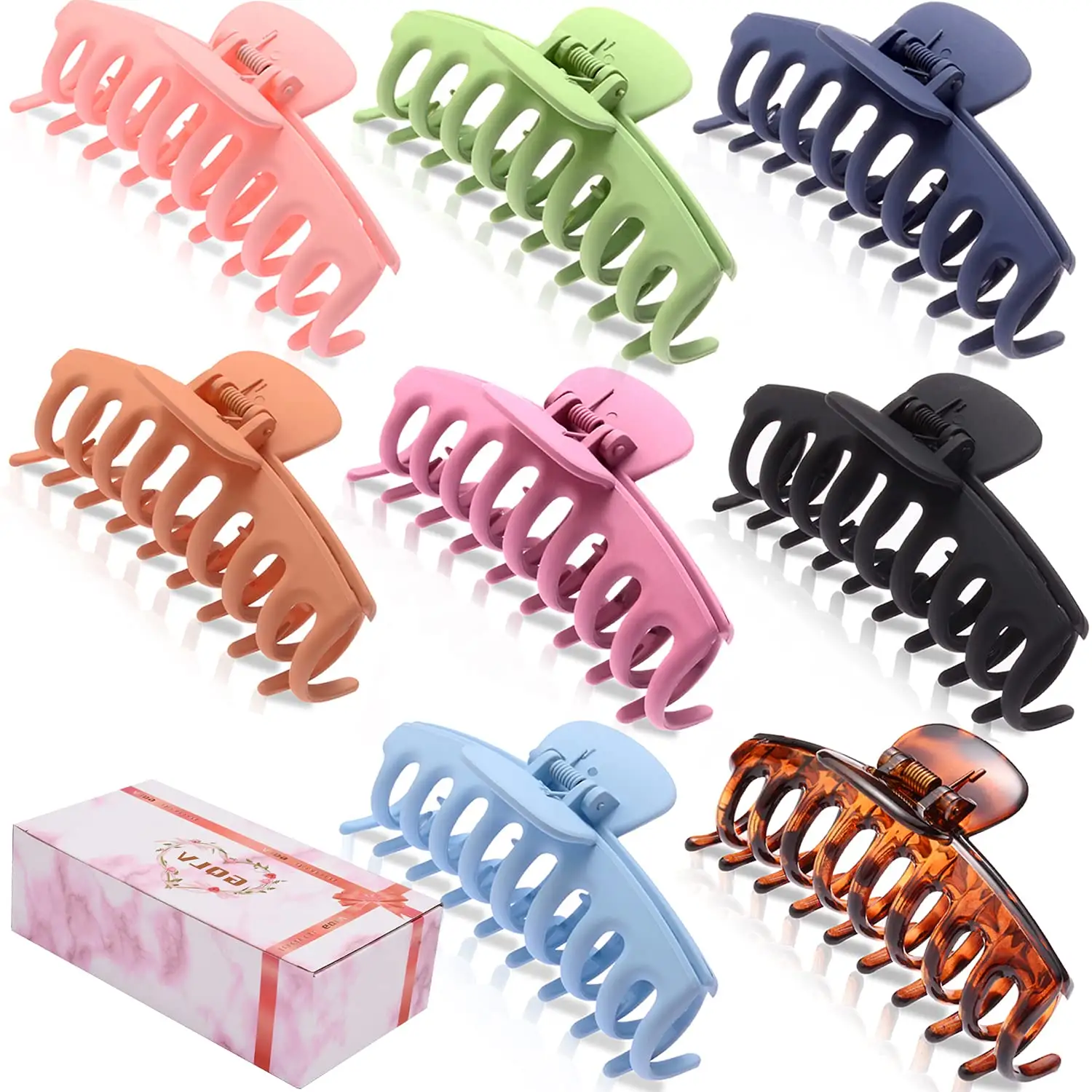 Grampos de cabelo, 6 peças de grampos de cabelo grandes para mulheres, 4.4 polegadas, grampos de mandíbula antiderrapantes e grossos