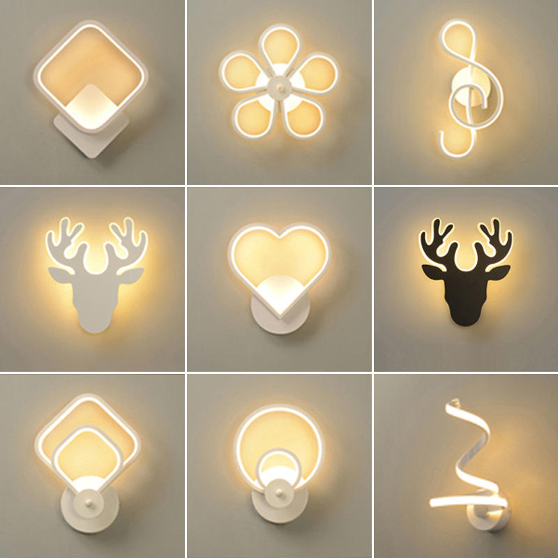 Wandlamp Slaapkamer Woonkamer Achtergrond Wandlampen Modern Minimalistisch Licht Luxe Trap Gangpad Creatie Lamp Wandlamp Bed