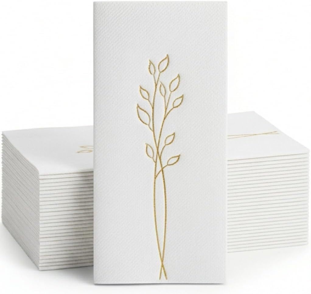 Feuille d'or fleurie-blanc