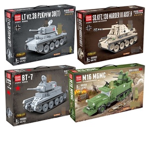 ドイツ戦車陸軍ビルディングブロックWW2ミリタリーセットカラーヒストリカルコレクションモデル武器と兵士のフィギュアを備えたDIYおもちゃ - Product Image 2
