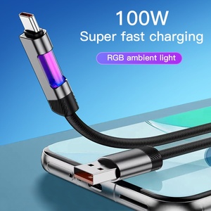 USB 3.0ไนลอนยาว1ม. สายชาร์จข้อมูลชนิด C สำหรับ Apple Huawei พร้อมไฟหลากสีชาร์จ3A - Product Image 4