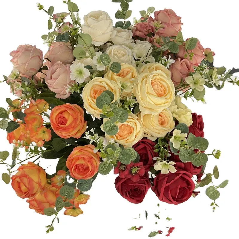 Fleurs de Mariage Artificielles Roses Simples Real Touch Velours de Soie de Haute Qualité Rose Blanche en Vrac pour la Saint-Valentin