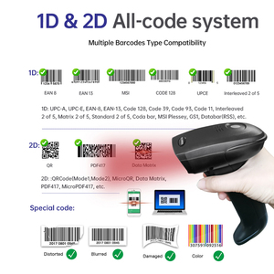 Wcmi 2.4G không dây 2D bar code Reader lector codigo de barras de POS QR Mã máy quét cầm tay máy quét mã vạch - Product Image 2