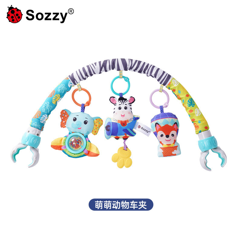 Clip para coche con diseño de animalitos, bolsa de PVC y tarjeta de color.