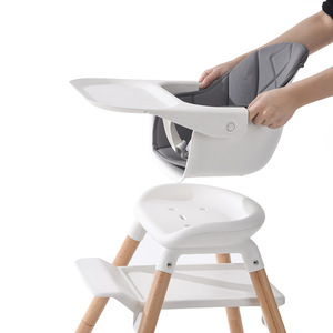 Yeni tasarım lüks ayarlanabilir yükseklik yükseltici koltuk ahşap bebek besleme ahşap yüksek bebek sandalyesi - Product Image 3