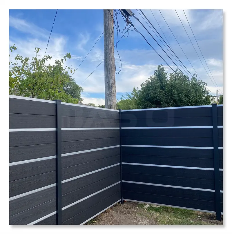 Recinzione per la Privacy del giardino recinzione decorativa per la casa design a picchetto orizzontale con carbone di legna con palo in allume nero