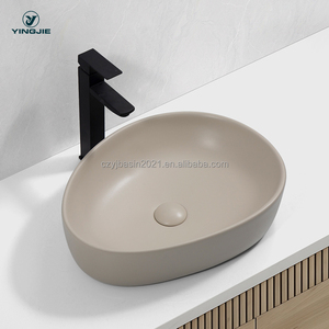 Artisan Crafted Oval Basin Forest Green Glaze Vessel <strong>Sink</strong> <strong>with</strong> <strong>Overflow</strong> Function &amp; Easy-Clean Coating - Product Image 4