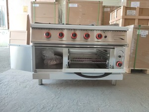 4燃烧器燃气灶，带烤箱，用于面包店和餐厅核心组件电机，用于烹饪和炖 - Product Image 3