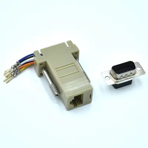 DB9 9 Pin macho Serial a RJ45 Socket Adaptador modular DB9 Enchufe de Ethernet de - Product Image 1