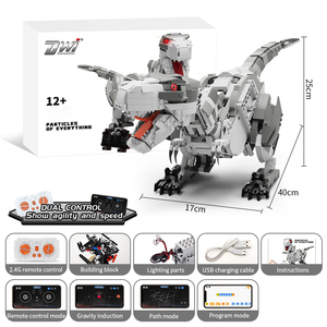 DWI Dowellin Bausteine Dinosaurier mit Licht, STEM-Programmierung, Fernsteuerung und APP-Steuerung Dinosaurier (960 Stück) - Product Image 6