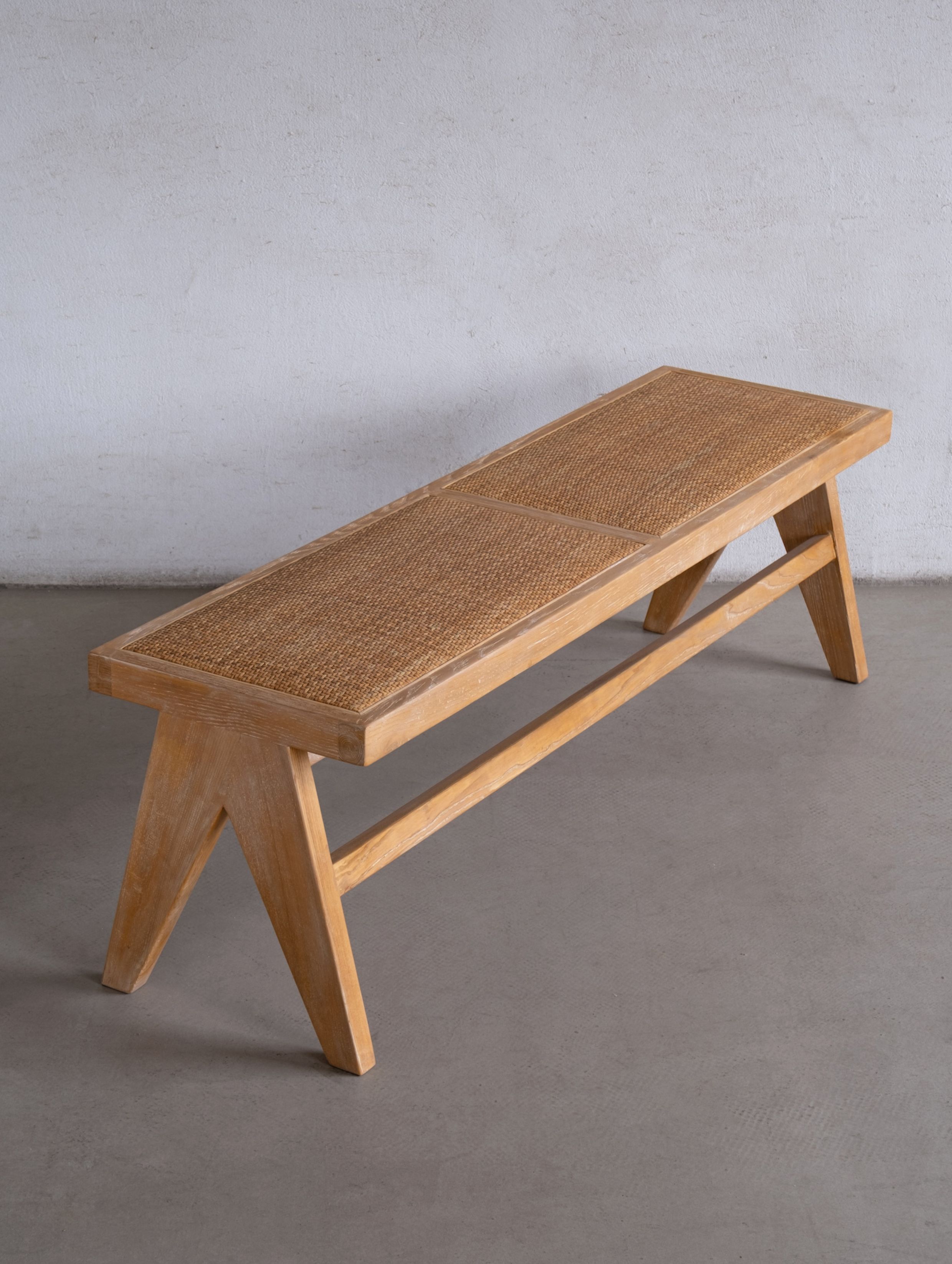 12m bench-natural rattan ash frame-base-old color
