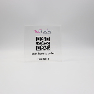 Quadrato acrilico chiaro Wifi QR blocco di codice trasparente acrilico codice a barre blocco Stand per il ristorante