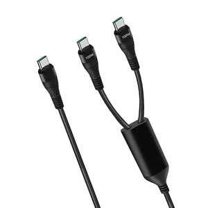 มุ่งใหม่2 in 1 100W สายดาต้ามัลติฟังก์ชั่น C ถึง C รองรับการถ่ายโอนข้อมูลอย่างรวดเร็วสายเคเบิลข้อมูล100W - Product Image 1