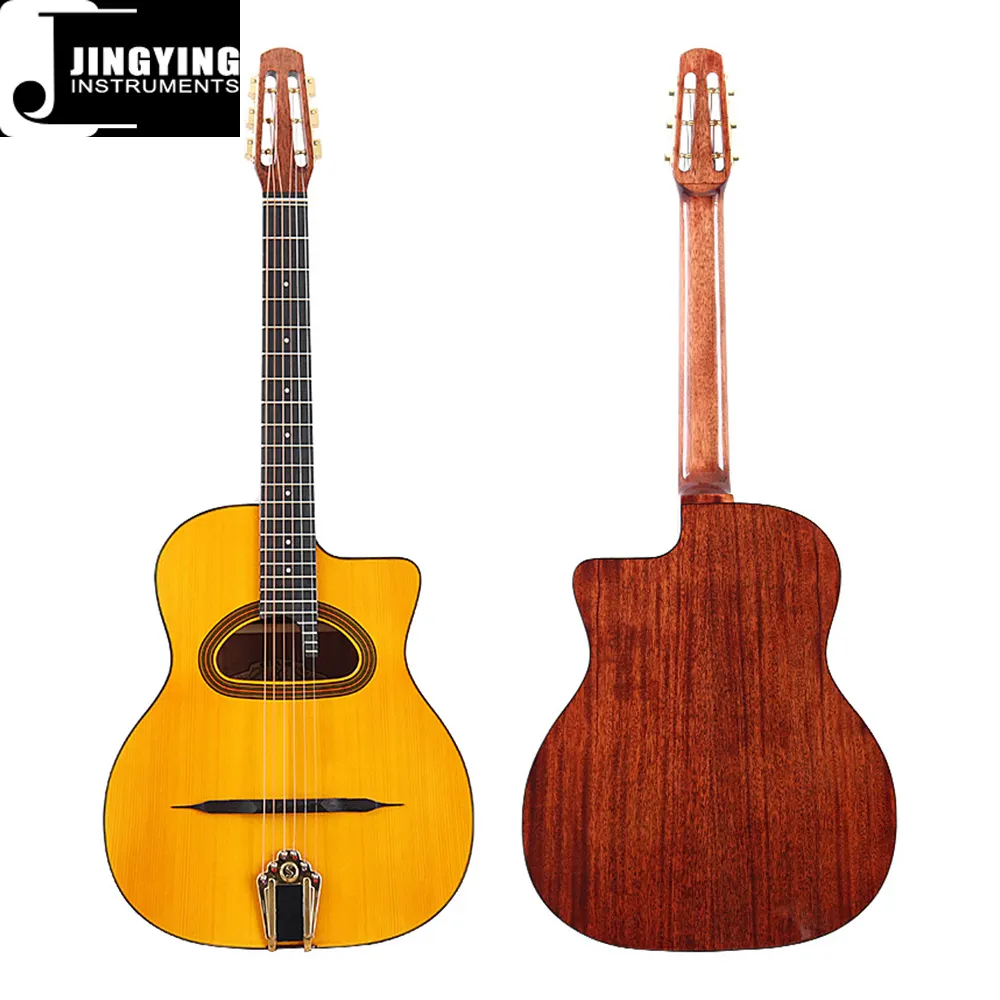 Guitarra de madera Profesional de Música Jingying, guitarra Popular Superior de chapa de abeto de 6 cuerdas de 41 pulgadas, guitarra acústica de Boca Grande naranja