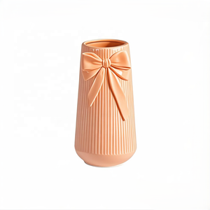 Green Ceramic Vase with a <strong>Bow</strong> Is Ideal for <strong>Creating</strong> Charming with Its Simple and Elegant Design Perfect for Any Occasion - Product Image 3