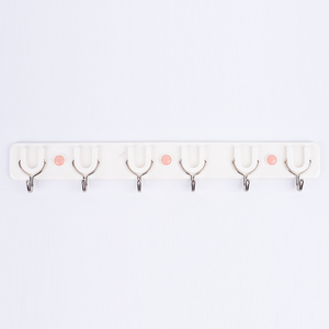 U形白色塑料六钩挂衣杆自粘排钩客厅后面简单设计 - Product Image 4