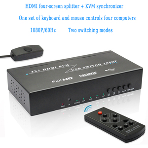 4K @ 60Hz KVMスイッチHDMIUSBポート4 in 1 Outスイッチャーセレクター (4台のコンピューター用) 共有キーボードマウスプリンターと1台のHDモニター - Product Image 4