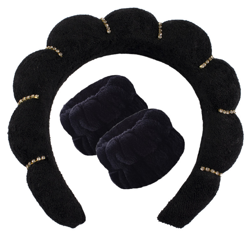 Ensemble trois pièces bandeau noir diamant brillant