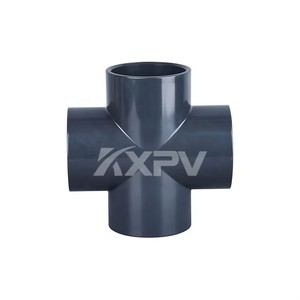 塑料UPVC聚氯乙烯四路等交叉三通管道连接器DN15-DN200 1/2-8英寸1/2英寸-8英寸