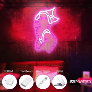 Ipixel USB Powered Lady Neon Signs for Wall Decor Pink White LED <strong>Light</strong> Sign for Preppy Room Decor <strong>Light</strong> up Sign - Product Image 5