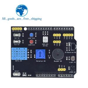 Scheda sensore TZT 9 in 1 scheda di espansione multifunzione DHT11 LM35 temperatura umidità per cicalino ricevitore IR LED Arduino UNO RGB