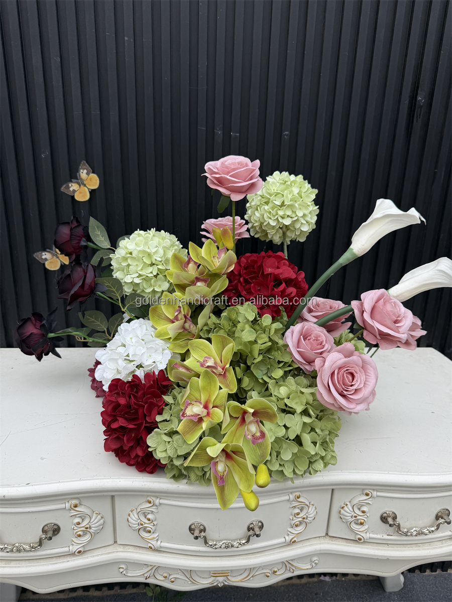 Boule de fleurs vert bordeaux 60cm#1