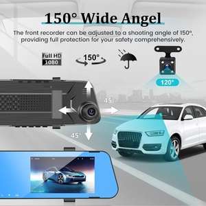 4.5 Inch 1080P IPS Touch Screen Rear View Mirror Camera <strong>with</strong> Loop Recording 150 Wide Angel and Night Vision Parking Assistance - Product Image 2