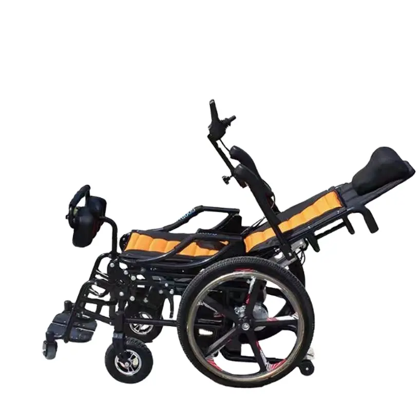 Sedia a rotelle elettrica in piedi elettrica up down sedia a rotelle con poggiatesta guida a terra per disabled-BZ-TH305-1