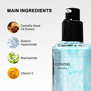 Private Label Micro Serum 24-uurs langdurige hydratatie, verhelderende camelia-olie serumcapsules voor het gezicht - Product Image 3