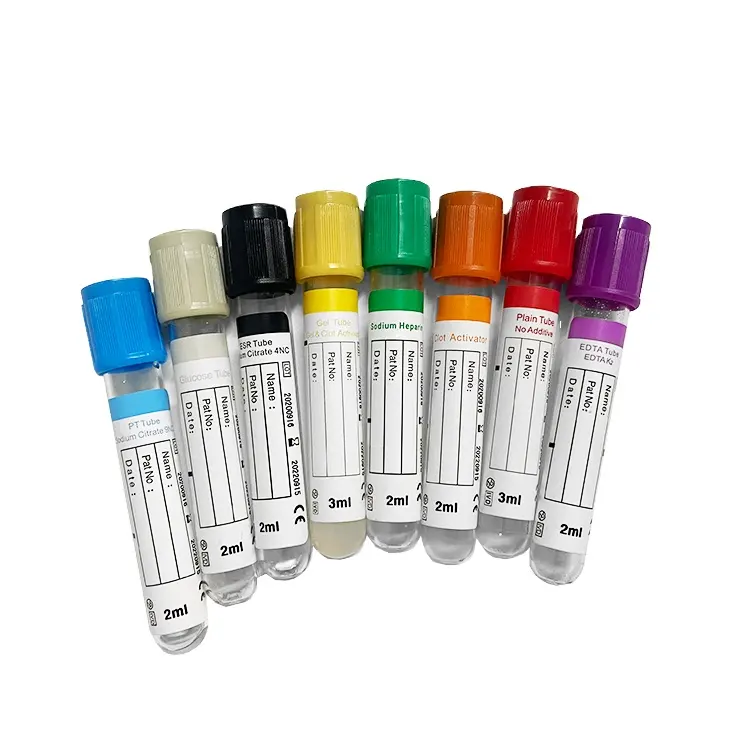 5ml nhà máy giá phòng thí nghiệm sử dụng chân không bệnh viện sử dụng ống máu màu vàng EDTA Bộ sưu tập Ống