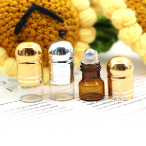 1ml 2ml Mini şeffaf Amber cam Roll -on şişe cam rulo top kozmetik parfüm uçucu yağ örnek şişeler