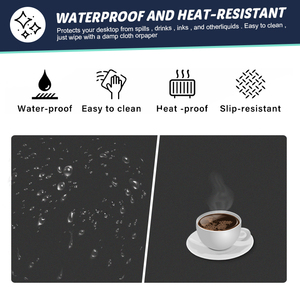 定制尺寸防水圆形桌垫毛毡和软木材料大鼠标垫简约桌垫，用于办公室家庭游戏 - Product Image 3