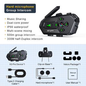 X2 pro многоразовая домофонная гарнитура с двумя чипами, синим зубом - Product Image 4