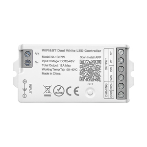 Tuya WiFi Bluetooth 2,4G Push Dim Dual White CCT Controlador de tira LED para PWM DC12V 24V 48V Cinta LED - Product Image 1