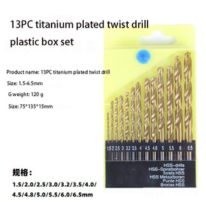 Tốc độ cao Thép 13PC Titan mạ gỗ Twist khoan với tuốc nơ vít điện - Product Image 6