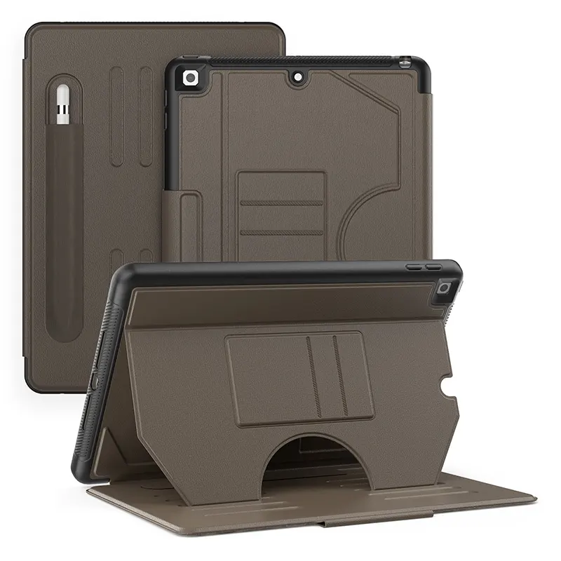 Casing Tablet bisnis Flip cerdas, pelindung kulit tahan guncangan dengan sandaran untuk iPad 10.2 inci 2019 2020 2021