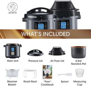 8Qt 6Qt Pressure Cooker &amp; Air Fryer Combo with Pressure Lid and Air-Fry Lid Cooking Modes Easy Read <strong>LCD</strong> <strong>Display</strong> Presets <strong>Programs</strong> - Product Image 5