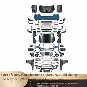 Adatto per l'aggiornamento dei paraurti posteriori anteriori kit carrozzeria di grandi dimensioni di Mercedes-Benz classe S W221 dal modello 08-13 al modello Maybach W223 - Product Image 2