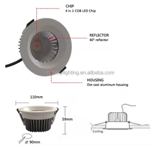 Benory 24V Loxone Downlight Cri95 12W Ceiling Spot Dali 2000K 6000K CCT <strong>Pwm</strong> <strong>Dmx</strong> RGBW KNX Gvs Control4 Wifi Smart IP65 Downlight - Product Image 3