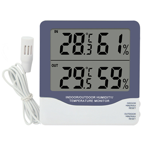 Pantalla LCD digital Higrómetro Habitación Interior Exterior Termómetro con sonda de sensor de temperatura y humedad - Product Image 1