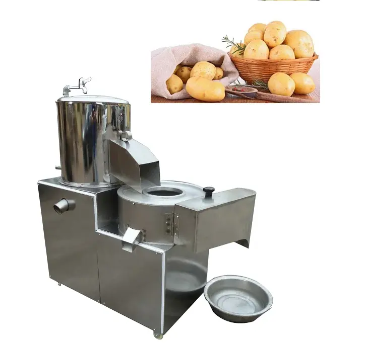 Peladora de patatas Industrial eléctrica para restaurante, máquina peladora de patatas usada para uso comercial, pelador y cortador de patatas