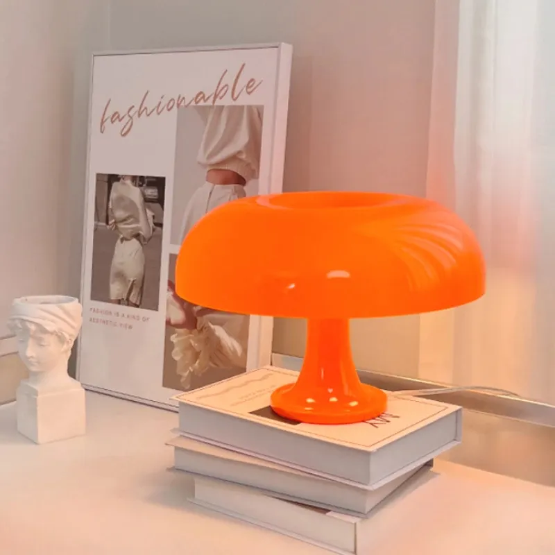 مصباح طاولة برتقالي فطر دانماركي ضوء زخرفي لغرفة النوم إضاءة داخلية مصباح مكتبي أضواء جانبية للزينة إضاءة