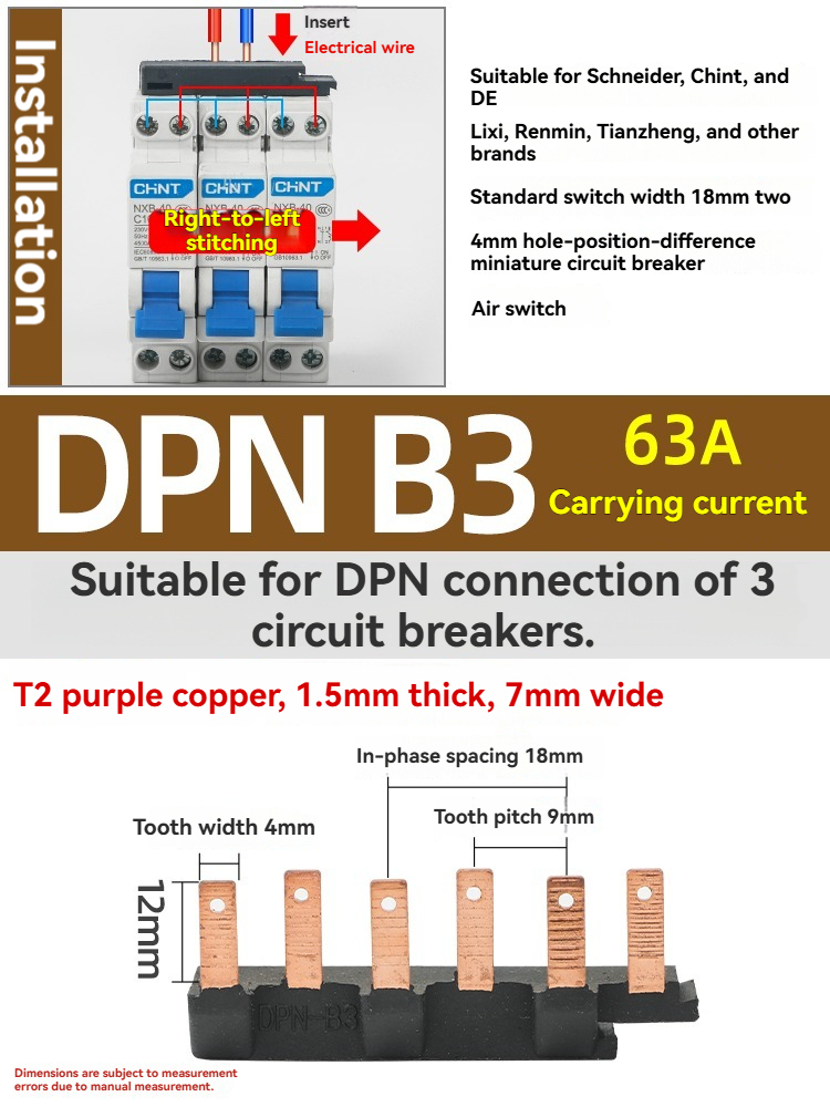 DPN B3 63A (connection for 3 1P MCBs)