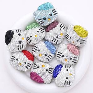 Lớn Bling kim cương sang trọng thiết kế đầy đủ cơ thể mèo váy <span class=keywords><strong>Kitty</strong></span> rác điện thoại trường hợp trang trí quyến rũ Kawaii phẳng trở lại DIY Thủ công mỹ nghệ - Product Image 1